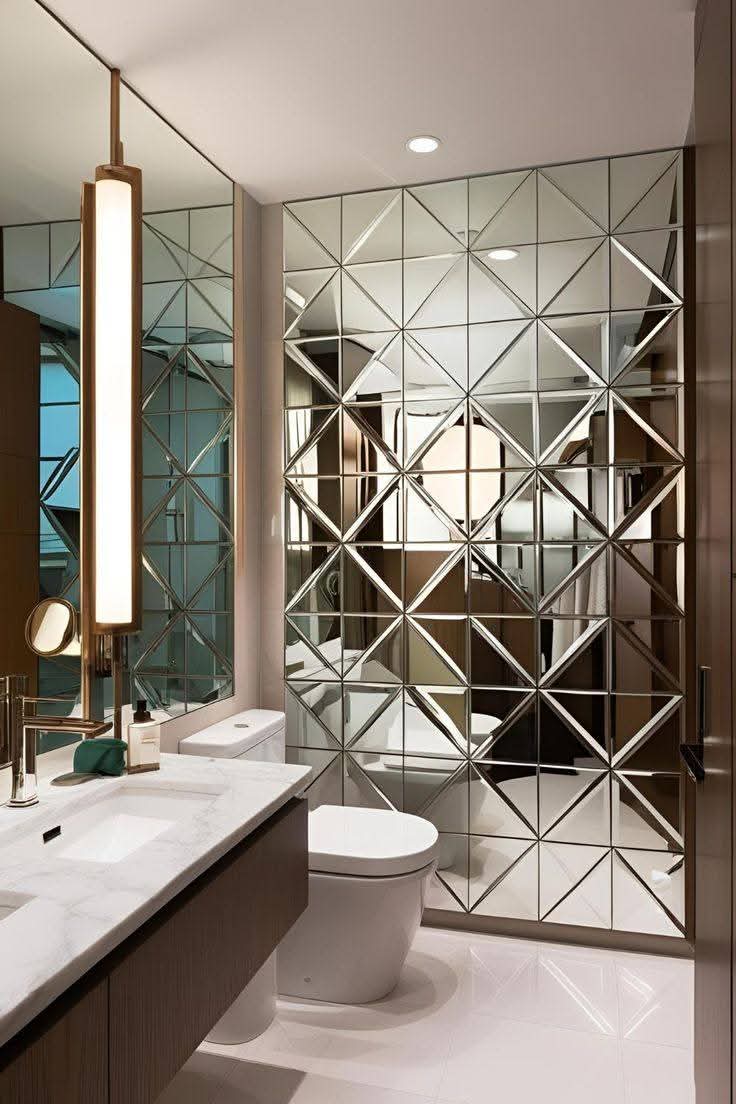 SKY Glass — designer bevelled mirror wall installation Gurgaon